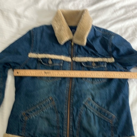 Reitmans sherling (faux) Denim Jacket with Cream Lining size large women’s - Picture 7 of 16